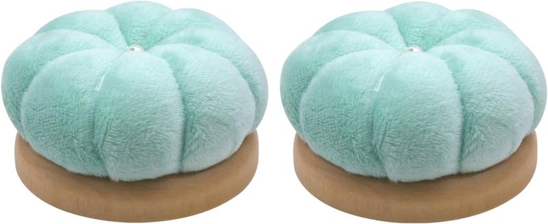 Uxney Pin Cushion,Wooden Sewing Pin Cushion Pincushion Needle Cushion for Sewing Quilting Needlework DIY Crafts(Light Green,2 PCS) - Image 1